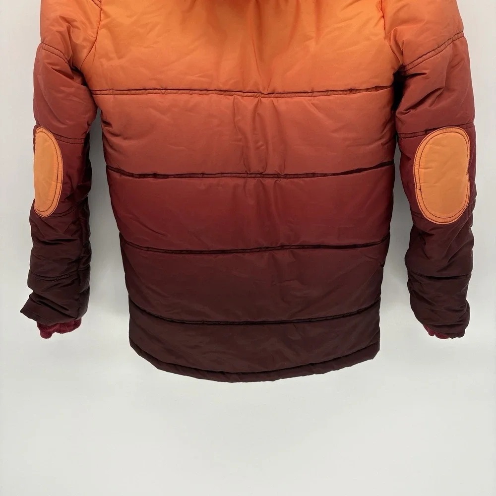 Cat & Jack Rare Goose Down Hooded Puffer Jacket Fur Lined Elbow Pads Youth XL 16